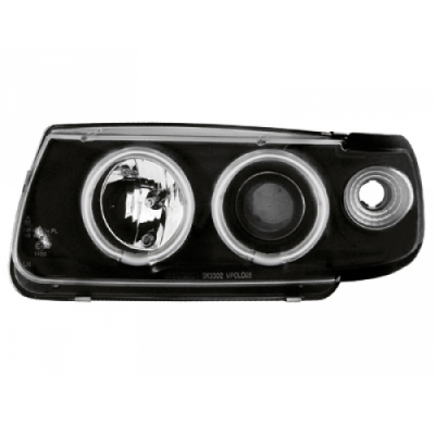 Faros Delanteros Vw Polo 6n 95-98 _ 2 Ccfl Slr _ Negro