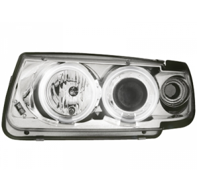 Faros Delanteros Vw Polo 6n 95-98 _ 2 Ccfl Slr _ Cromado