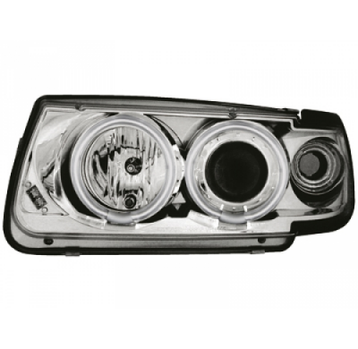 Faros Delanteros Vw Polo 6n 95-98 _ 2 Ccfl Slr _ Cromado