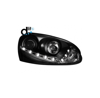 Faros Luz Diurna Vw Golf V Homologacion R87 _ Negro