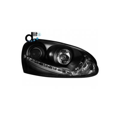 Faros Luz Diurna Vw Golf V Homologacion R87_ Para Xenon Original _ Negro