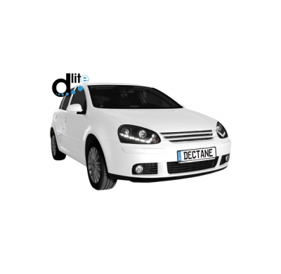 Faros Luz Diurna Vw Golf V Homologacion R87_ Para Xenon Original _ Negro