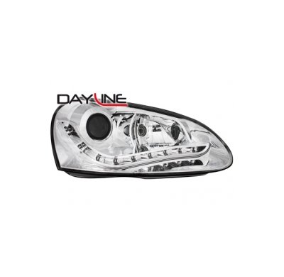 Faros Luz Diurna Vw Golf V 03-09 _ Drl-Optic _ Cromado