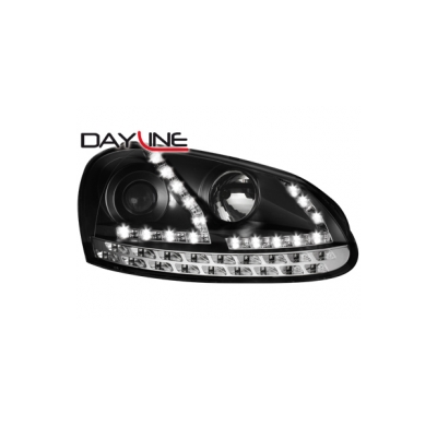Faros Luz Diurna Vw Golf V 03-09 _ Drl-Optic _ Black