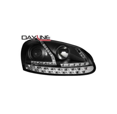 Faros Luz Diurna Vw Golf V 03-09 _ Drl-Optic _ Black