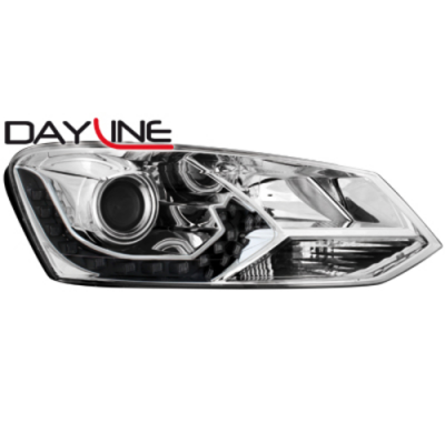 Faros Luz Diurna Vw Polo 6r 09+_Drl Optic_Cromado