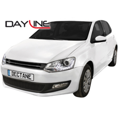 Faros Luz Diurna Vw Polo 6r 09+_Drl Optic_Cromado