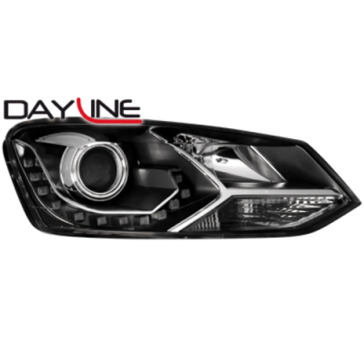 Faros Luz Diurna Vw Polo 6r 09+_Drl Optic_Negro