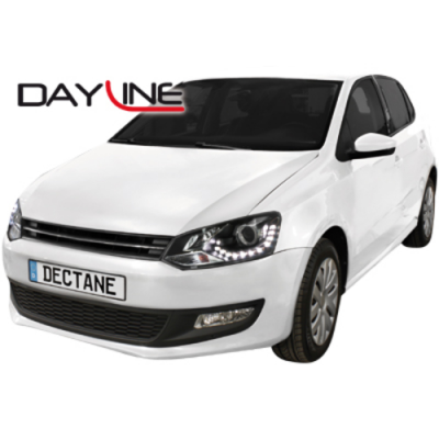 Faros Luz Diurna Vw Polo 6r 09+_Drl Optic_Negro