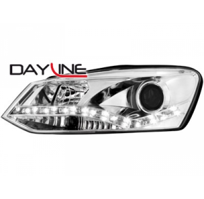 Faros Luz Diurna Vw Polo 6r 09+ _  _ Cromado