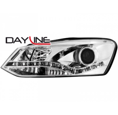 Faros Luz Diurna Vw Polo 6r 09+ _  _ Cromado