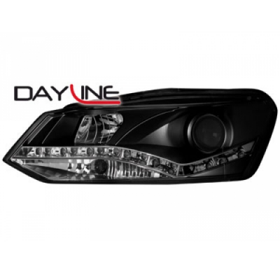 Faros Luz Diurna Vw Polo 6r 09+ _  _ Negro