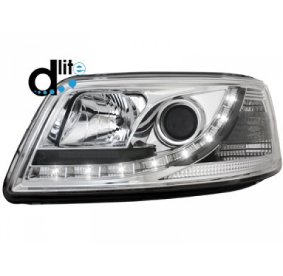 Faros Luz Diurna Homologacion R87 Vw T5 03-09 _ Luz Diurna _ Cromado