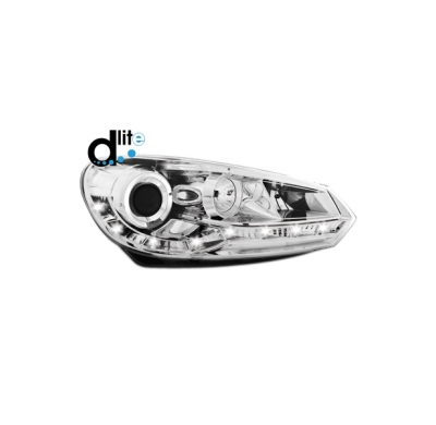 Faros Luz Diurna Vw Golf Vi 08+ _ Homologacion R87 _ Cromado