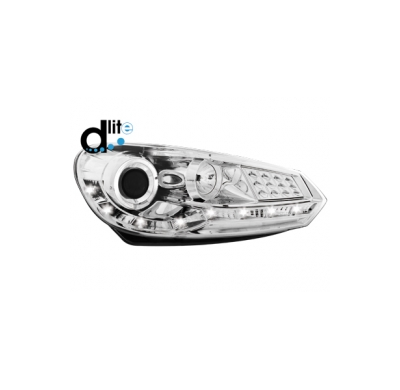 Faros Luz Diurna Vw Golf Vi 08+ _ Homologacion R87 _ Cromado