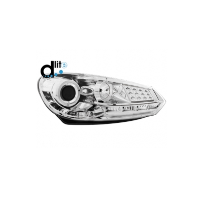 Faros Luz Diurna Vw Golf Vi 08+ _ Homologacion R87 _ Cromado