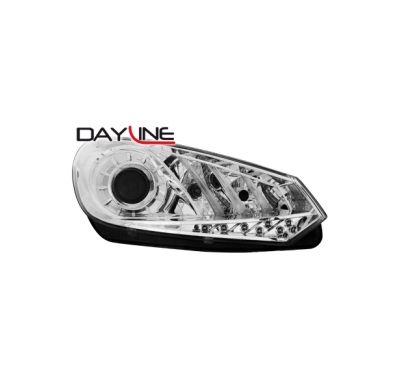 Faros Luz Diurna Vw Golf Vi 08+ _ Drl-Optic_Cromado