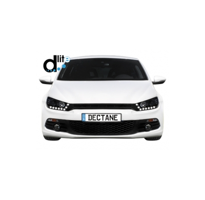 Faros Luz Diurna Vw Scirocco Iii Homologacion R87 _ Negro