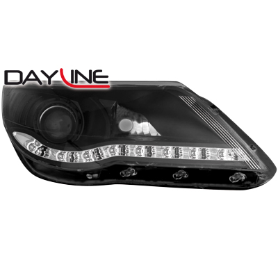 Faros Luz Diurna Vw Tiguan 07-11 Negro