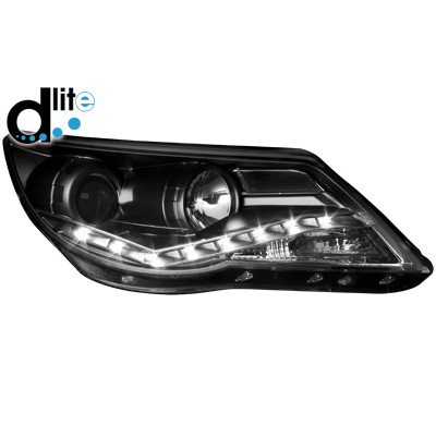 Faros Luz Diurna Vw Tiguan 07-11_Negro Homologacion R87