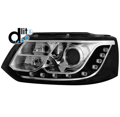 Faros Luz Diurna Vw T5 03-09_Drl Optic_Negro Homologacion R87