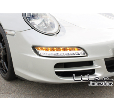 Litec Led Intermitente Delantero + Luz Diurna Porsche 997 _ Cromados
