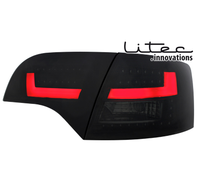 Litec Led Pilotos Traseros Audi A4 Avant B7 04-08 _ Negros/Ahumados Con Intermitente Dinamico