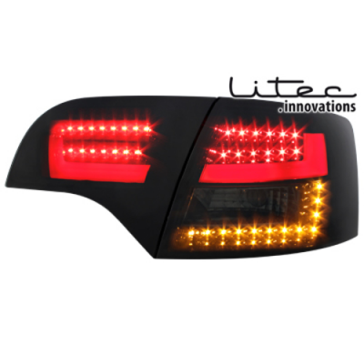 Litec Led Pilotos Traseros Audi A4 Avant B7 04-08 _ Negros/Ahumados Con Intermitente Dinamico