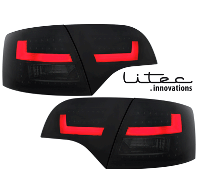 Litec Led Pilotos Traseros Audi A4 Avant B7 04-08 _ Negros/Ahumados Con Intermitente Dinamico