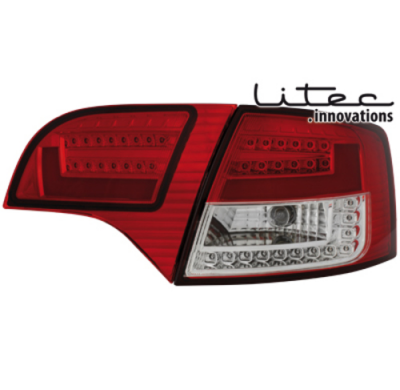 Litec Led Pilotos Traseros Audi A4 Avant B7 04-08 _ Rojo/Crystal