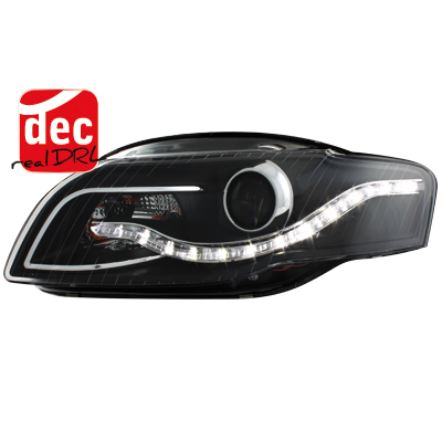 Faros Luz Diurna Audi A4 B7 04-08 Negro