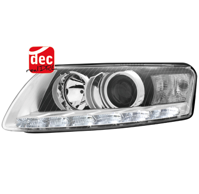 Faros Luz Diurna Audi A6 4f 04-09 Xenon-Cromados