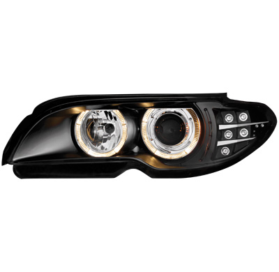 Faros Bmw E46 Coupé 03-06 _ 2 Angel Eyes_Xenon_Led-Intermitentes_ Negros