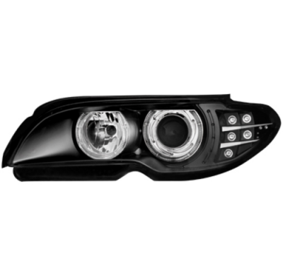Faros Bmw E46 Coupé 03-06 _ 2 Angel Eyes_Xenon_Led-Intermitentes_ Negros