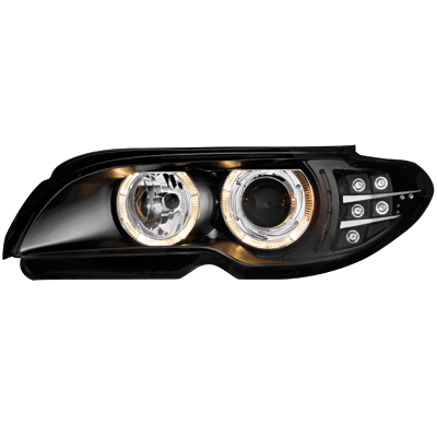 Faros Bmw E46 Coupé 03-06 _ 2 Angel Eyes_Xenon_Led-Intermitentes_ Negros