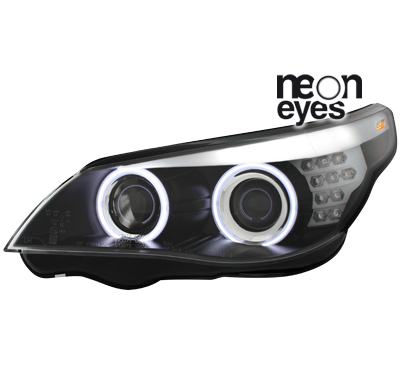 Faros Angel Eyes Ccfl Bmw E60 05-08 Led Intermitentes Negros Angel Eyes Xenon_D1s