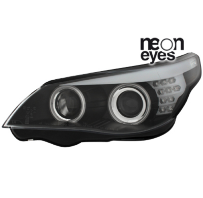 Faros Angel Eyes Ccfl Bmw E60 03-04 Led Intermitentes Negros Angel Eyes Xenon_D2s