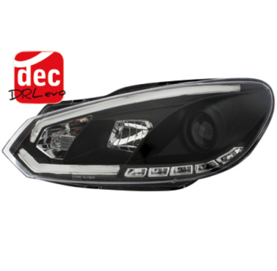 Faros Luz Diurna Vw Golf Vi 08+ Negro