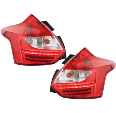 Pilotos Led Ford Focus 2011+ Rojo/Clear
