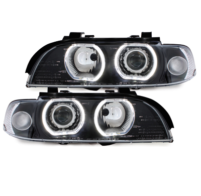 Angel Eyes Bmw E39 5er 95-00 Para Xenon De Serie - Negros
