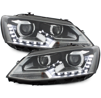 Faros Luz Diurna Vw Jetta 11-13 Negro_Homologacion R87