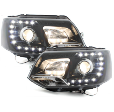 Faros Luz Diurna Vw T5 Gp 2010+ Negro