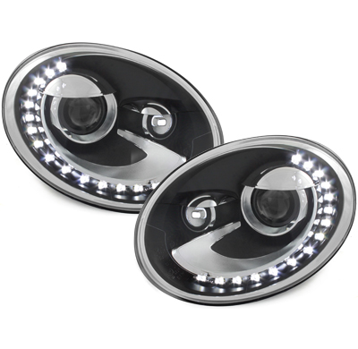 Faros Luz Diurna Vw Beetle 11+ _Negro_Homologacion R87