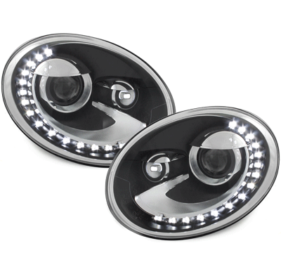 Faros Luz Diurna Vw Beetle 11+ _Negro_Homologacion R87