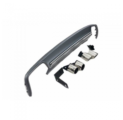 Difusor Trasero Audi A4 B8 4p / Avant 13-15 Look S4 - Difusor Trasero Plástico Abs