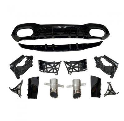 Difusor Trasero Mercedes V177 Amg Look A45 4 Puertas - Plástico Abs