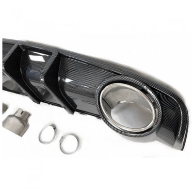 Difusor Trasero Audi A4 B9 2016+ Look Rs4 Carbono Plástico Abs