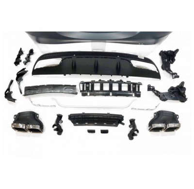 Paragolpes Trasero Mercedes W205 2014-2018 4p Look C63 Colas Escape - Plástico Abs