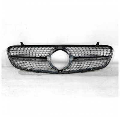 Parrilla Mercedes GLC X253 2015-2019 Diamond Full Black Con Cámara fabricado en: Plástico ABS