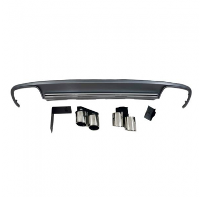 Difusor Trasero Audi A4 B8 4p / Avant 13-15 Look S4 - Difusor Trasero Plástico Abs